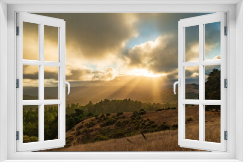 Fototapeta Naklejka Na Ścianę Okno 3D - Sunset over the valley