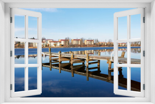 Fototapeta Naklejka Na Ścianę Okno 3D - wooden jetty, Finland
