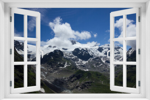 Panorama at the top of the alpine pass Susten