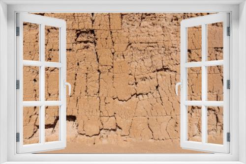 Fototapeta Naklejka Na Ścianę Okno 3D - Texture of a Houses Wall at Casa Grande Ruins National Monument