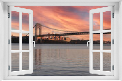Fototapeta Naklejka Na Ścianę Okno 3D - GEORGE WASHINGTON BRIDGE/Hudson River