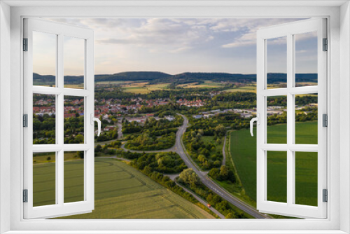 Fototapeta Naklejka Na Ścianę Okno 3D - Drone panorama over Weserbergland , Germany..