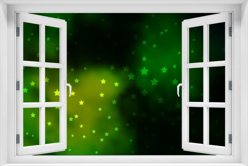 Fototapeta Naklejka Na Ścianę Okno 3D - Dark Blue, Green vector pattern with abstract stars.