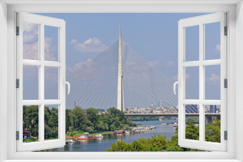 Fototapeta Naklejka Na Ścianę Okno 3D - Ada bridge Belgrade Serbia