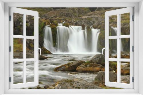 Fototapeta Naklejka Na Ścianę Okno 3D - Dynjandifoss - Wasserfall auf Island