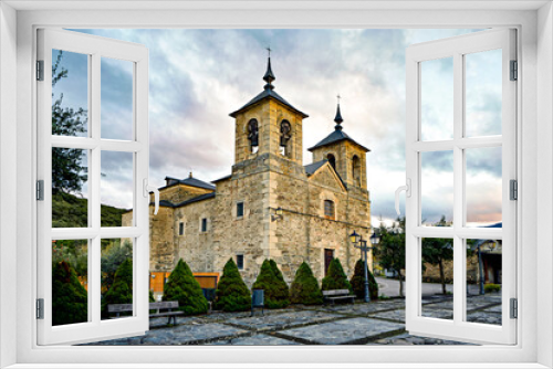 Fototapeta Naklejka Na Ścianę Okno 3D - View of monumental San Salvador church in Toral de Merayo, in the Bierzo region of Spain.