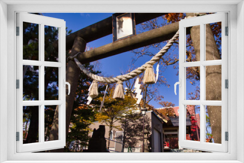 Fototapeta Naklejka Na Ścianę Okno 3D - 秋の神社　