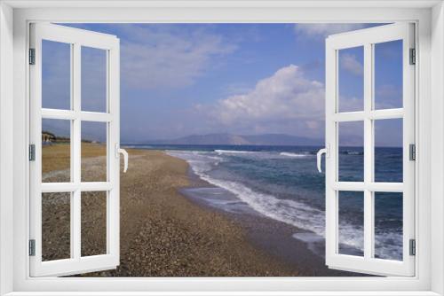 Fototapeta Naklejka Na Ścianę Okno 3D - Seashore on a sandy beach in Crete, Greece