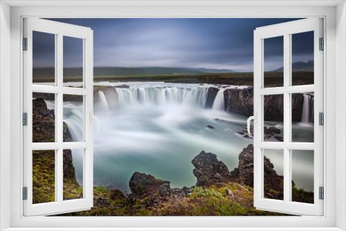 Fototapeta Naklejka Na Ścianę Okno 3D - Long Exposure Image Of The Mighty Godafoss Waterfall In Iceland