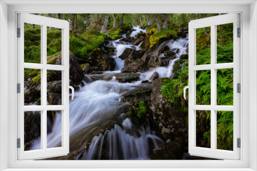 Fototapeta Naklejka Na Ścianę Okno 3D - Waterfall with variations and a river