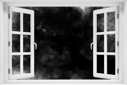 Fototapeta Naklejka Na Ścianę Okno 3D - abstract gray smoke overlays realistic dust and white natural effect pattern on black.