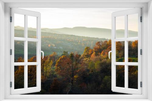 Fototapeta Naklejka Na Ścianę Okno 3D - Autumn landscape of Maramures (Transylvania, Romania)	