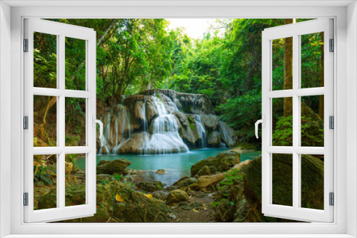Fototapeta Naklejka Na Ścianę Okno 3D - Dong Pee Sua Waterfall,Huay Mae Khamin, Kanchanaburi Province, Thailand
