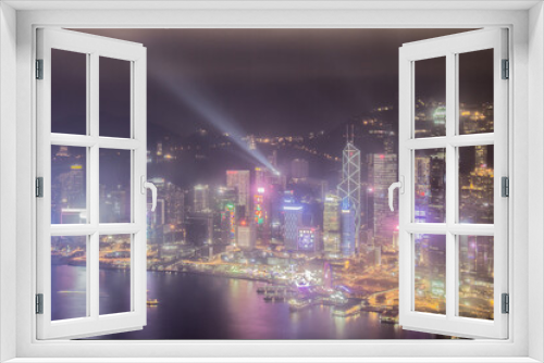 Fototapeta Naklejka Na Ścianę Okno 3D - Hong Kong Skyline at Night