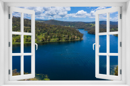 Fototapeta Naklejka Na Ścianę Okno 3D - Aerial view of Lake Lyell near Lithgow in regional Australia