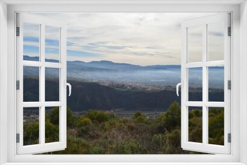 Fototapeta Naklejka Na Ścianę Okno 3D - Sierra Nevada and Villages seen from Dehesa del Generalife in Granada, Spain