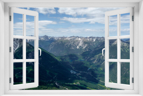 Fototapeta Naklejka Na Ścianę Okno 3D - Mountain panorama from Ehrwalder Sonnenspitze mountain in Austria