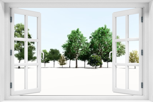 Fototapeta Naklejka Na Ścianę Okno 3D - 3d rendering of realistic trees isolated on a white background summer