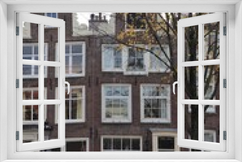 Fototapeta Naklejka Na Ścianę Okno 3D - Canal Houses in Amsterdam