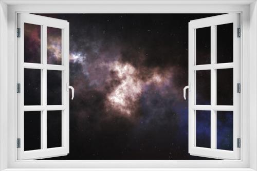 Fototapeta Naklejka Na Ścianę Okno 3D - Beautiful abstract galaxy with glow. Generated stellar nebula