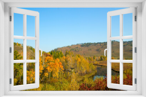 Fototapeta Naklejka Na Ścianę Okno 3D -  Autumn landscape in siberia. Horizontally. 