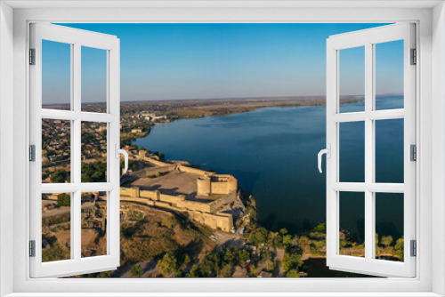 Fototapeta Naklejka Na Ścianę Okno 3D - Air panorama of Medieval Akkerman fortress at sunny day  in Belgorod Dnestrovsky, Ukraine.