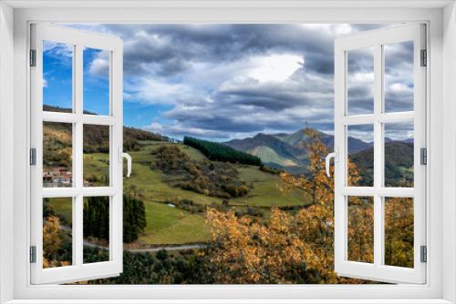 Fototapeta Naklejka Na Ścianę Okno 3D - panorama landscape of the Picos de Europa in Asturias in late autumn