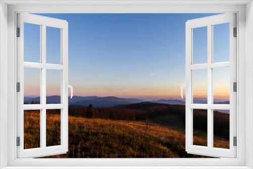Fototapeta Naklejka Na Ścianę Okno 3D - Bieszczady - zachód słońca 