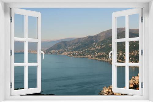 Fototapeta Naklejka Na Ścianę Okno 3D - Golfo del Tigullio la costa da Camogli a Genova