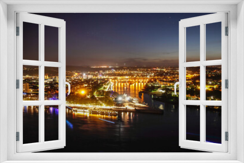 Fototapeta Naklejka Na Ścianę Okno 3D - Koblenz bei Nacht