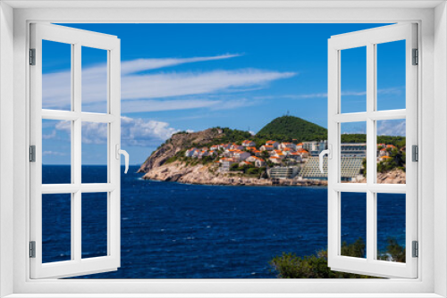 Fototapeta Naklejka Na Ścianę Okno 3D - Panoramic view on the beautiful beach in Dubrovnik, Croatia. September 2020