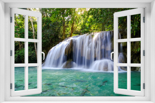 Fototapeta Naklejka Na Ścianę Okno 3D - Erawan Waterfall in National Park, Thailand
