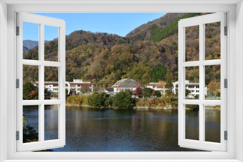 Fototapeta Naklejka Na Ścianę Okno 3D - 丹沢湖