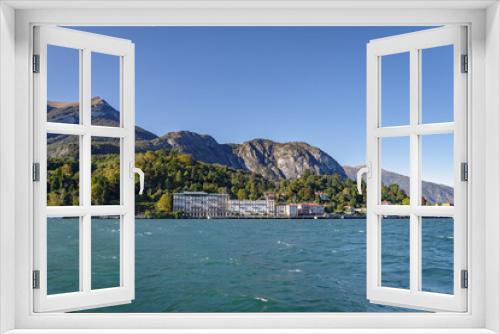 Fototapeta Naklejka Na Ścianę Okno 3D - Landscape of Lake of Como in front of Villa Carlotta, Tremezzo, Lombardy, Italy