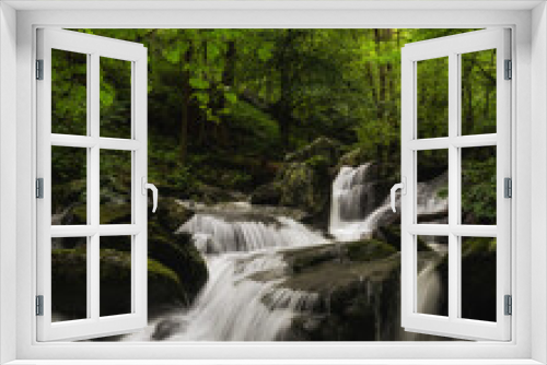Fototapeta Naklejka Na Ścianę Okno 3D - waterfall in the green forest
