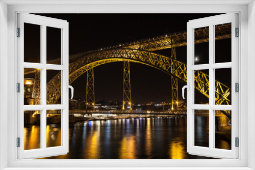 Fototapeta Naklejka Na Ścianę Okno 3D - Ponte de Dom Luis I at Night