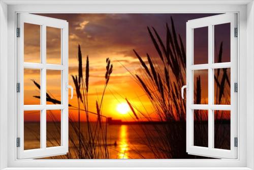 Fototapeta Naklejka Na Ścianę Okno 3D - Zachód słońca morze