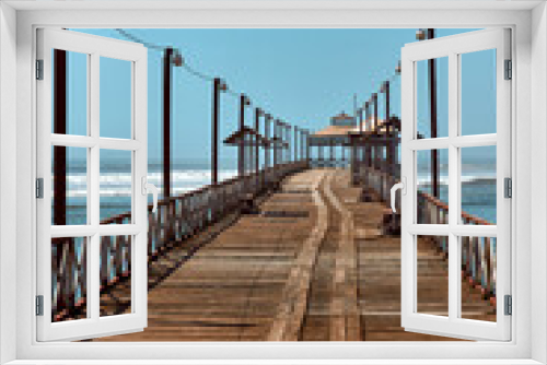 Fototapeta Naklejka Na Ścianę Okno 3D - Muelle de la playa de Huanchaco en Trujillo - Perú