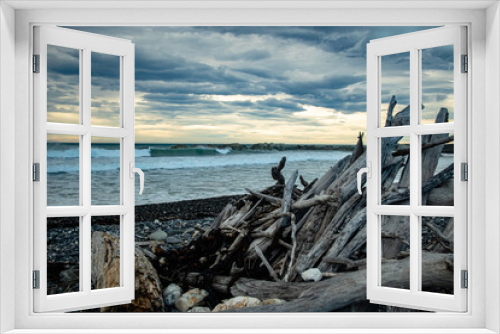 Fototapeta Naklejka Na Ścianę Okno 3D - Ward Beach, South Island, New Zealand, in the early morning