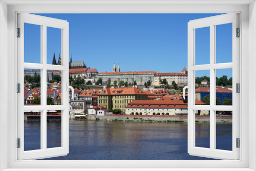 Fototapeta Naklejka Na Ścianę Okno 3D - Prague Castle panoramic view across Vltava River, historic city center, Prague, Czech Republic