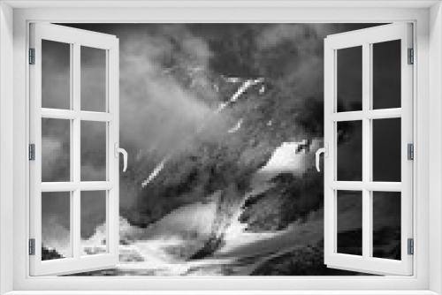Fototapeta Naklejka Na Ścianę Okno 3D - high contrast mountain scene