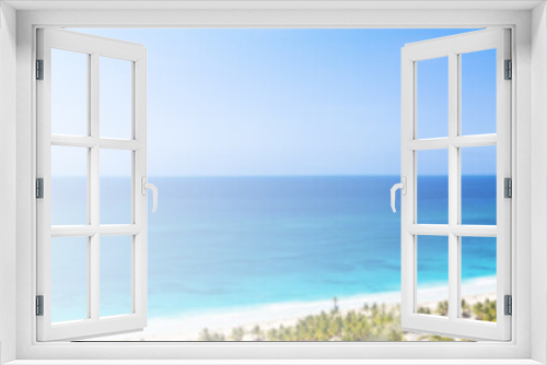 Fototapeta Naklejka Na Ścianę Okno 3D - Caribbean beach of Atlantic ocean with luxury resorts, travel destination