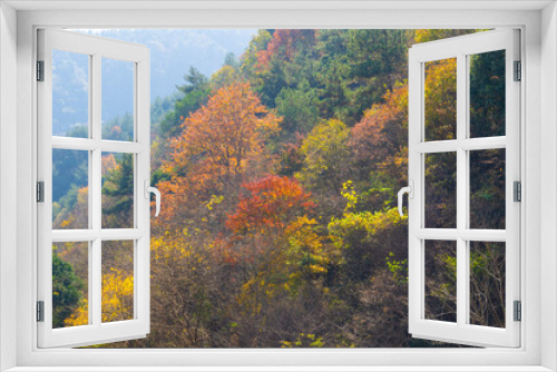 Fototapeta Naklejka Na Ścianę Okno 3D - Late, autumn, scenery, of, Qingliangzhai, Scenic, Area, in, Wuhan, Hubei