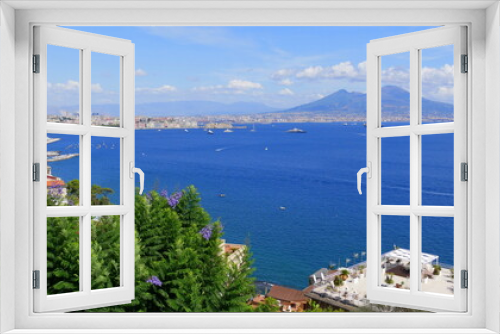 Fototapeta Naklejka Na Ścianę Okno 3D - Golf von Neapel und Blick auf den Vesuv, Italien