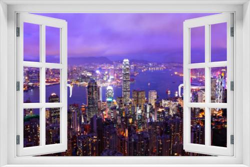 Fototapeta Naklejka Na Ścianę Okno 3D - Hong Kong cityscape at night