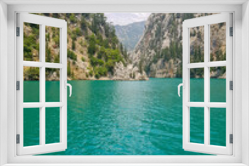 Fototapeta Naklejka Na Ścianę Okno 3D - Green Canyon lake in Turkey. Mountain river. Mountain view