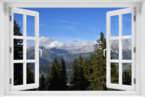 Fototapeta Naklejka Na Ścianę Okno 3D - Blick vom Rossbrand auf das Dachsteingebirge