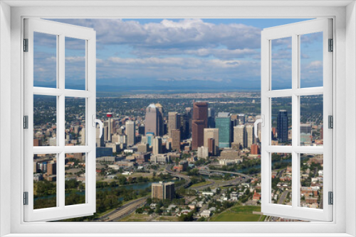 Fototapeta Naklejka Na Ścianę Okno 3D - Aerial view of downtown Calgary highrise towers