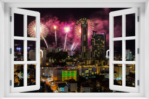 Fototapeta Naklejka Na Ścianę Okno 3D - firework festival in Pattaya Thailand Asia
