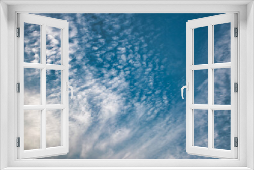 Fototapeta Naklejka Na Ścianę Okno 3D - Beautiful cirrus cloudy bright blue sky background textures